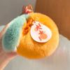 1 Peça Chaveiros de Pelúcia Doces Fofos Anel de Chaveiro de Carro Tangerina Pingente Adorno Chaveiro de Pelo de Coelho Rex Pompom Laranja Sofisticado Fofo