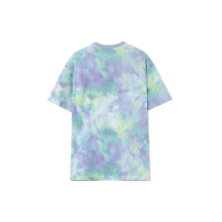 Li-Ning X Disney Co-Branded Tie-Dye Full Print Cartoon Loose Sports T-Shirt Unisex Tops Blue AHSR841-1
