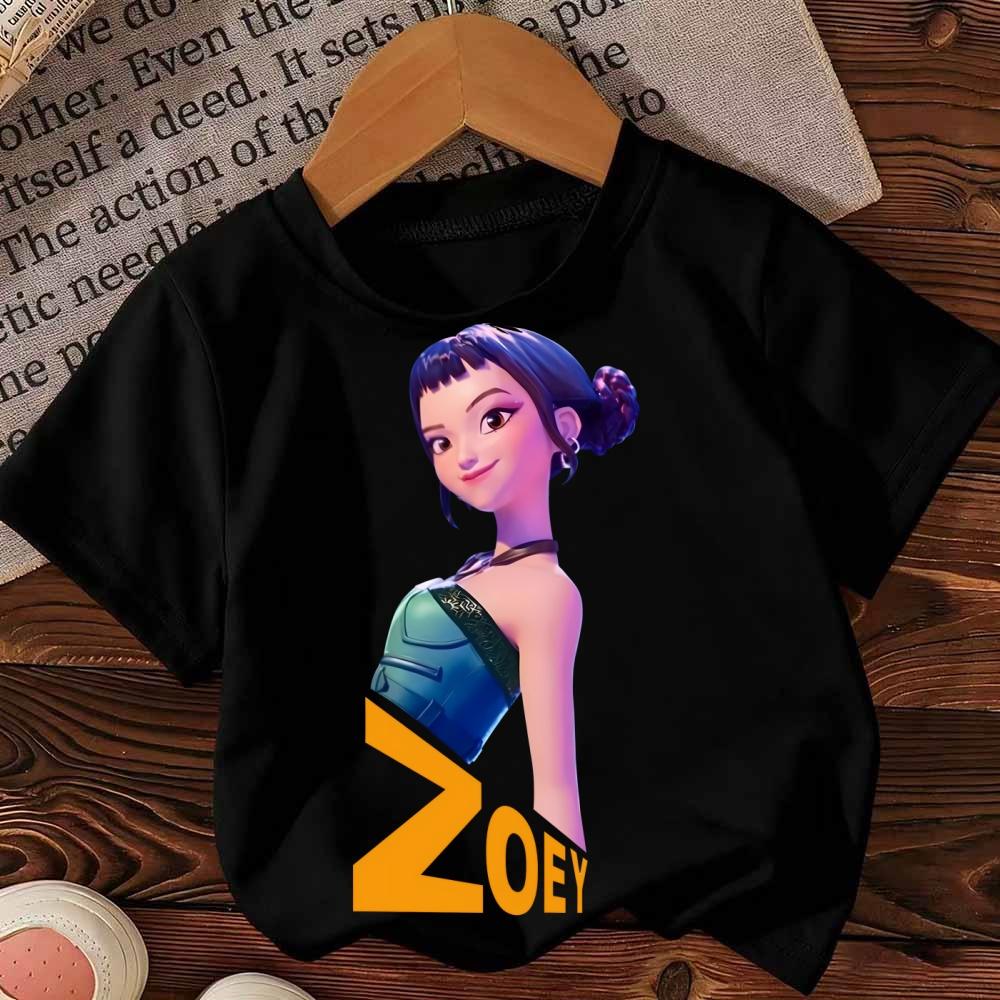 HuntrX Kpop Devil Hunter Children's T-shirt Anime Printed Short Sleeve Casual Round Neck Clothing Children's Top