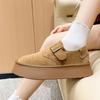 Nowe damskie czółenka z okrągłym noskiem, płaskie buty dla kobiet, średni obcas, wsuwane mokasyny, buty na platformie, jednolity kolor, pasek na klamrę, płaskie buty