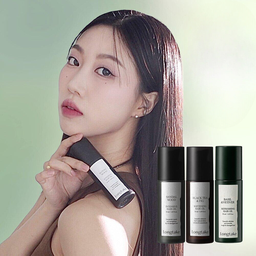 Longtake Haaröl 50 ml 3 Optionen zur Auswahl [Sandelholz / Schwarzer Tee / Basilikum] Wählen Sie 1