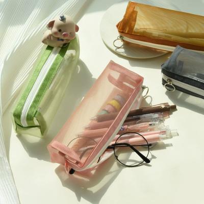 Bolsas de lápices transparentes para niños, estuche con cremallera para bolígrafos, organizador de papelería, útiles escolares, bolsa de papelería para exámenes de estudiantes, bolsa de almacenamiento portátil de gran capacidad