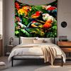 Boho Chic Wall Tapestry With Moon Phase Floral Starry Sky Design Bedroom Yoga Studio Decor