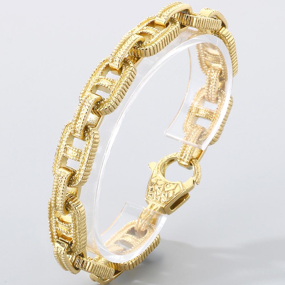 

Винтажный мужской браслет из нержавеющей стали, крутой браслет-цепочка шириной 12 мм, мужской, длиной 20/23 см, подарки на его день рождения 23cm золотой