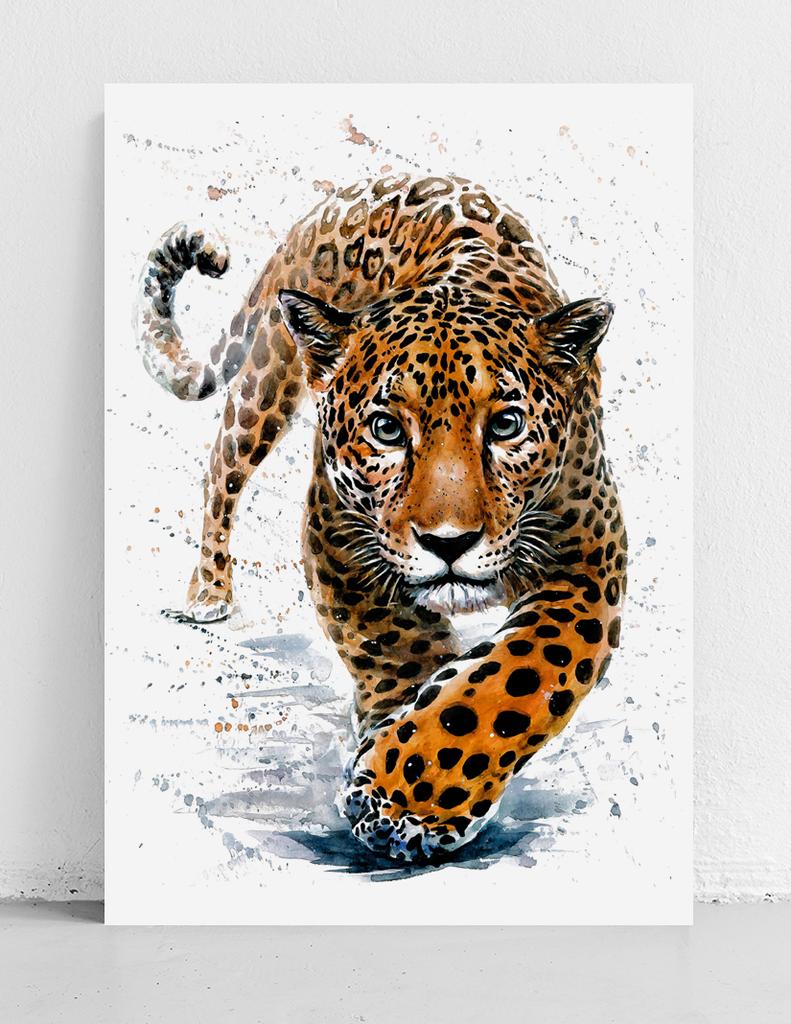 Poster Leopard Illustration Print Watercolor