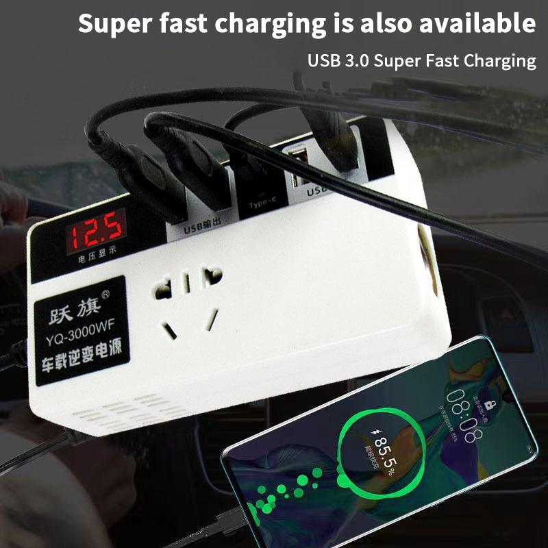 

Dc 12V 24V Converter 200W Car Inverter Car Charging Wear-Resistant Material Easy Installation Fast Charging Usb