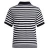 Navigare Women's Striped Short Sleeve Polo Knit Shirt