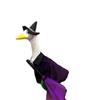 Porch Goose Halloween Purple Velvet Witch Cloak with Broomstick for Dogs