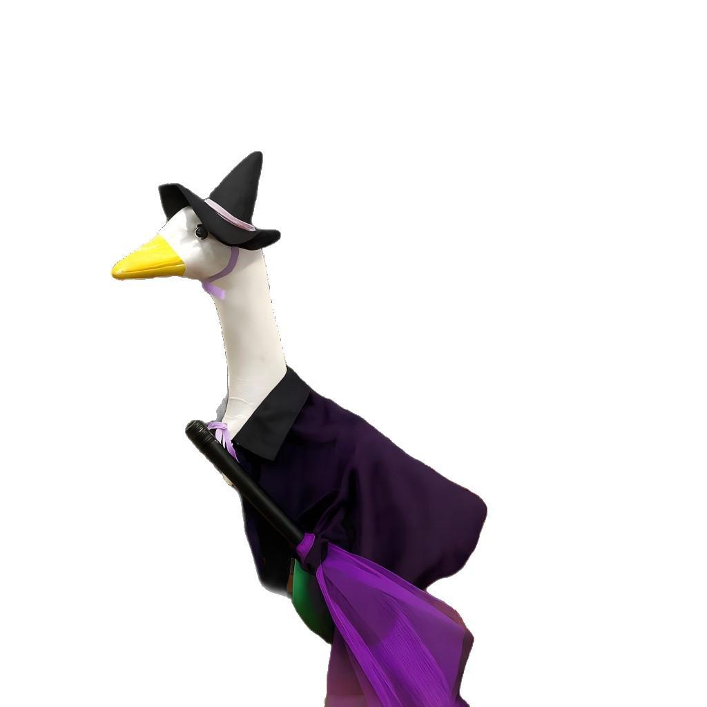 Porch Goose Halloween Purple Velvet Witch Cloak with Broomstick for Dogs