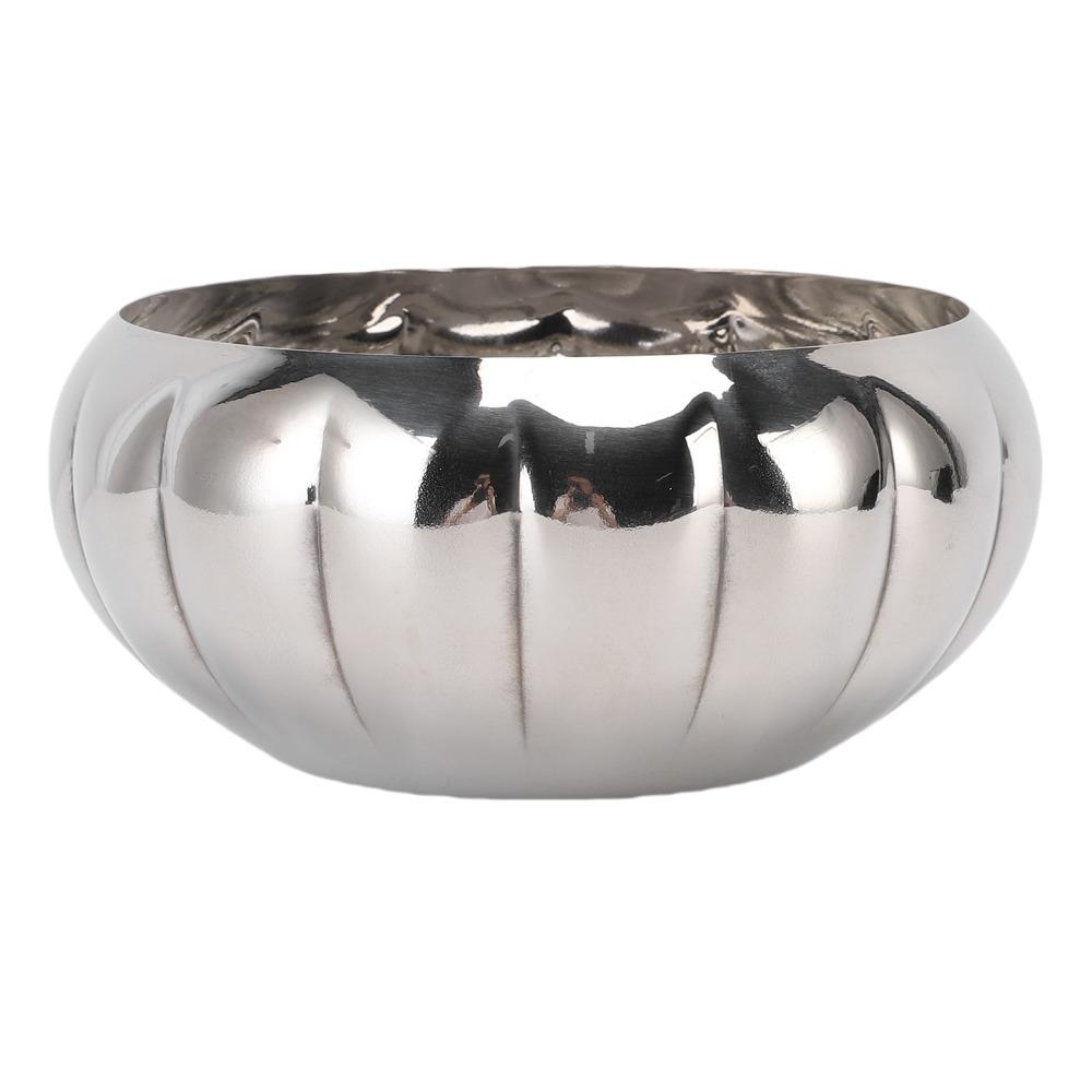 Rustless Steel Food Serving Bowl Polished Surface Salad Bowl Decorative Bowl Dining Table