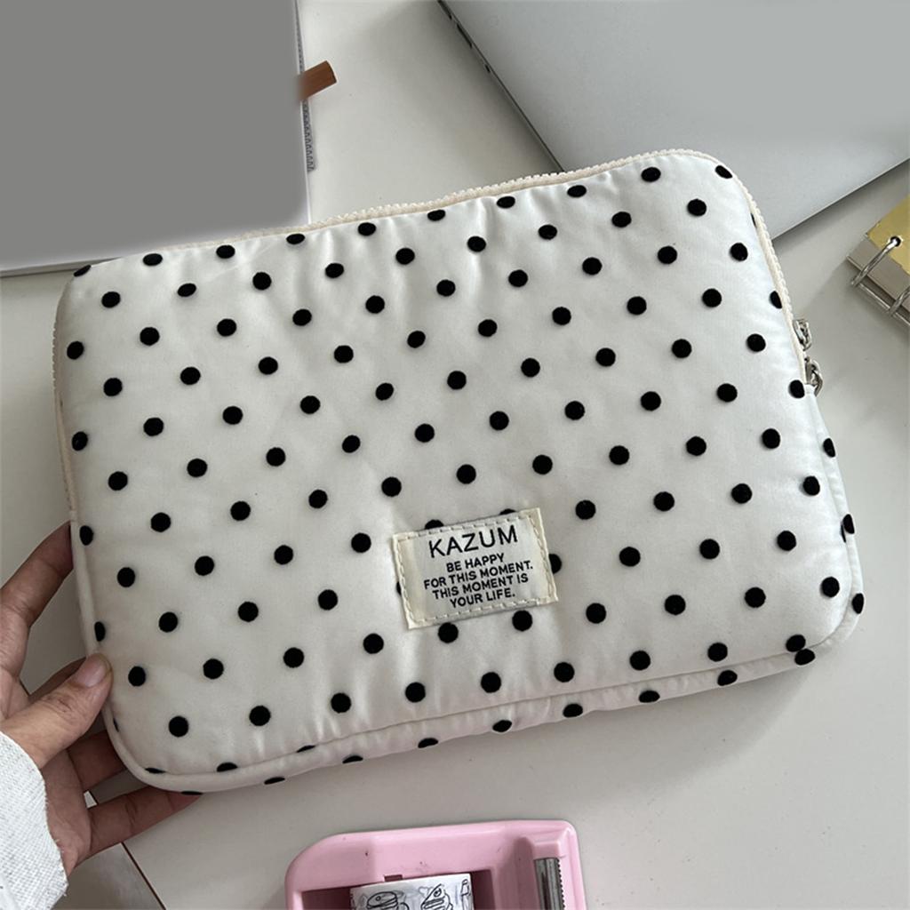 Polka Dot Tablet Sleeve Bag Shockproof Puffy Quilted Computer Bag Dust-Proof 13inch for MacBook Tablet for iPad Women Laptop
