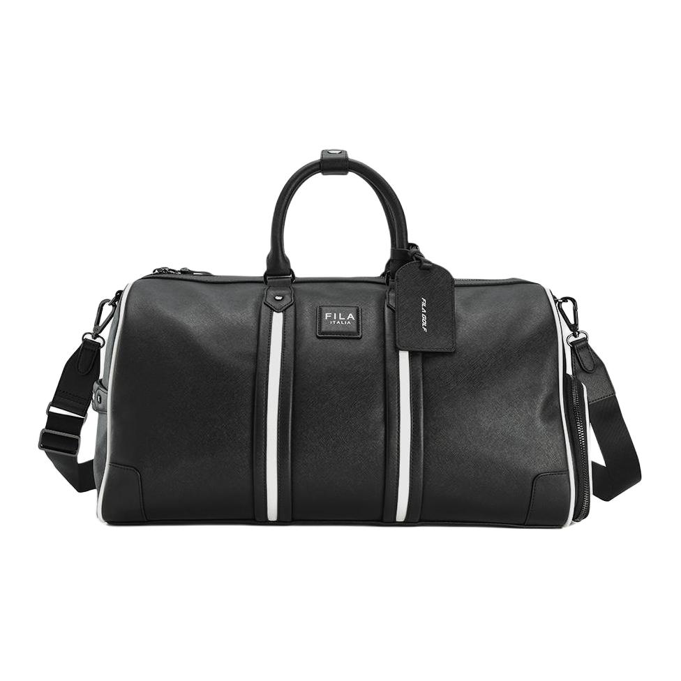 Fila Sports Leisure Large Capacity Logo Zipper Travel Bag Unisex Travel Bag Deep-Black A13U445132F Pitch Black