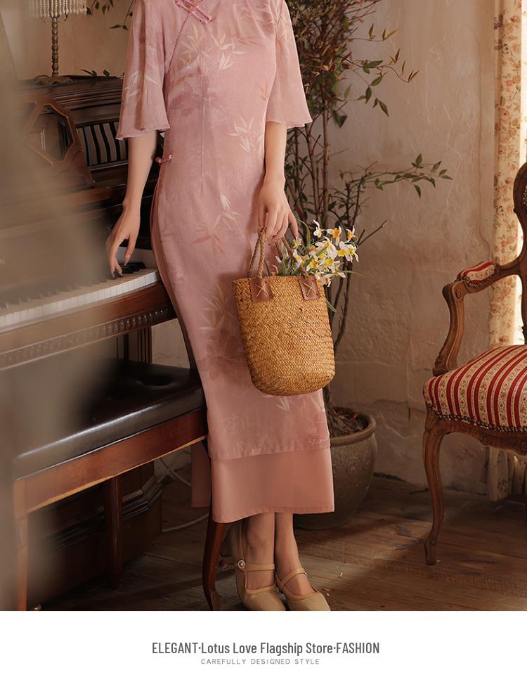 Orchid Green Summer 2025 Cheongsam: Chinese-Style Young Girl's Ao Dai Tea Dress for College Send-Off