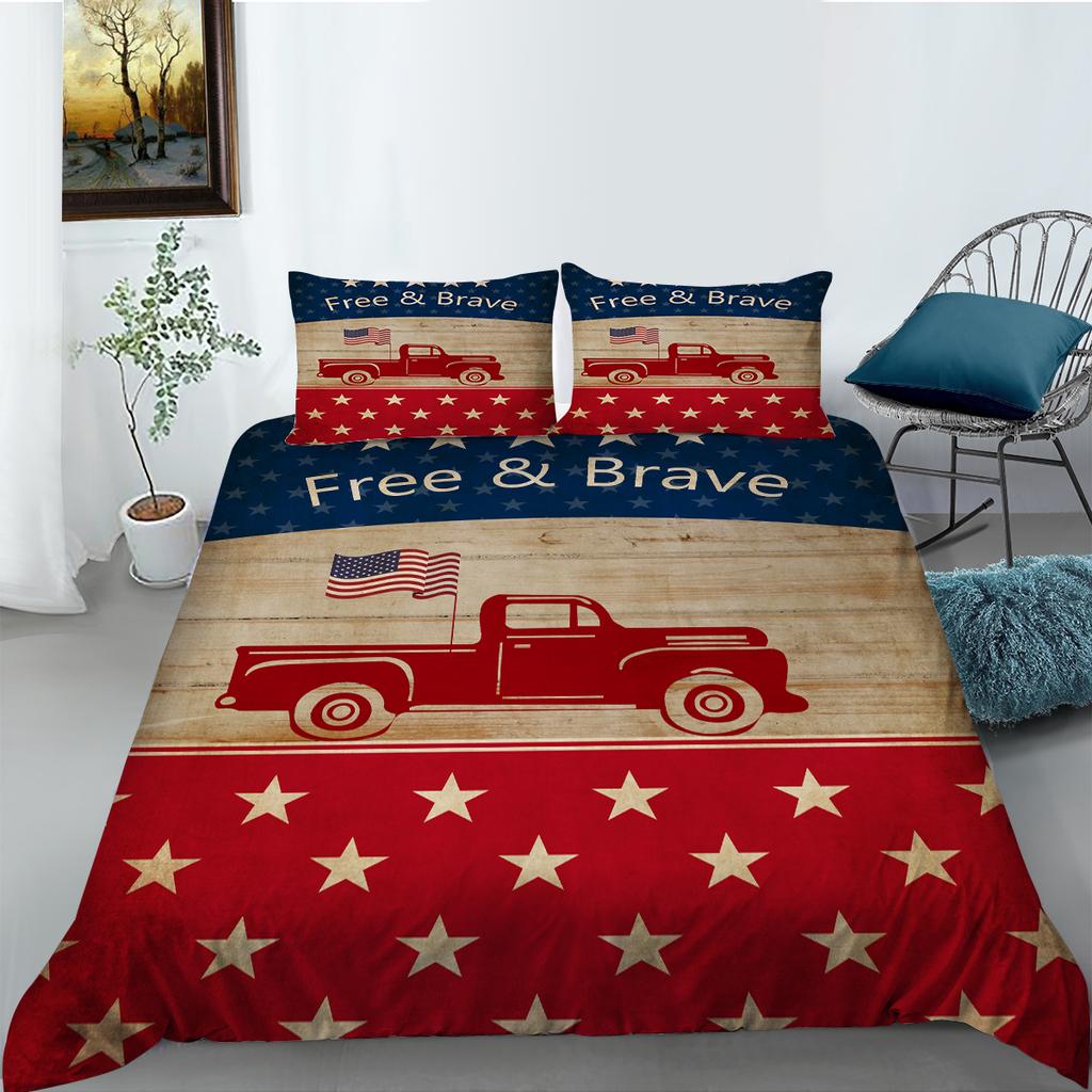 Car Series Printed Bedding Single Double Bed Full Size Pillowcase and Quilt Cover 2 or 3 Comfortable Home Decoration for Boys and Men Car Lovers Room