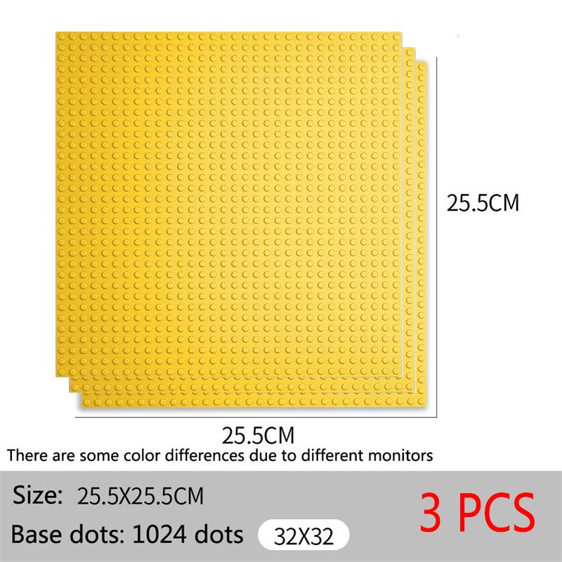 Non-Toxic 3Pcs Classic Base Plates Blocks 32X32 32X16 Dots Building Baseplates Bricks Assembly City Road Moc Friends City Toys
