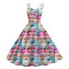 Women's Fashion Casual Christmas Print Sexy Off-the-shoulder Punk Retro Dress