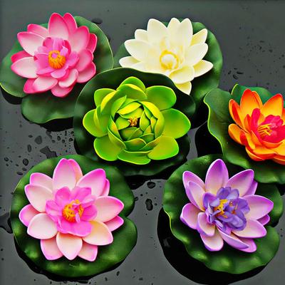 Plávajúci kvet Lotus Domov Umelý lekno Rybník Akvárium Dekor