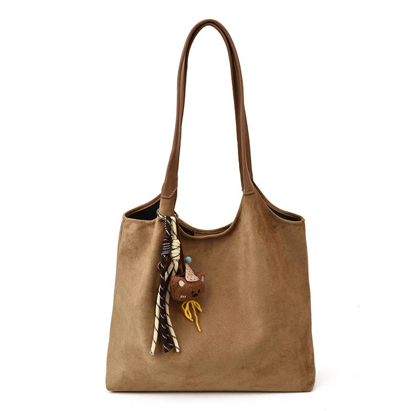 

Women s Large Matte Retro Tote - Versatile Autumn/Winter Single Shoulder Bag with Ample Space