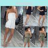 Stylish Ladies Playsuit Jumpsuit With Leaf Shorts For A Chic Summer Look
