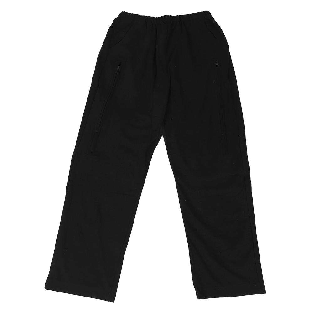 Elderly Urine Bag Pants 2 Sides Inner Pockets Long Cystostomy Pants for 2000ml Urine Bag Black XL