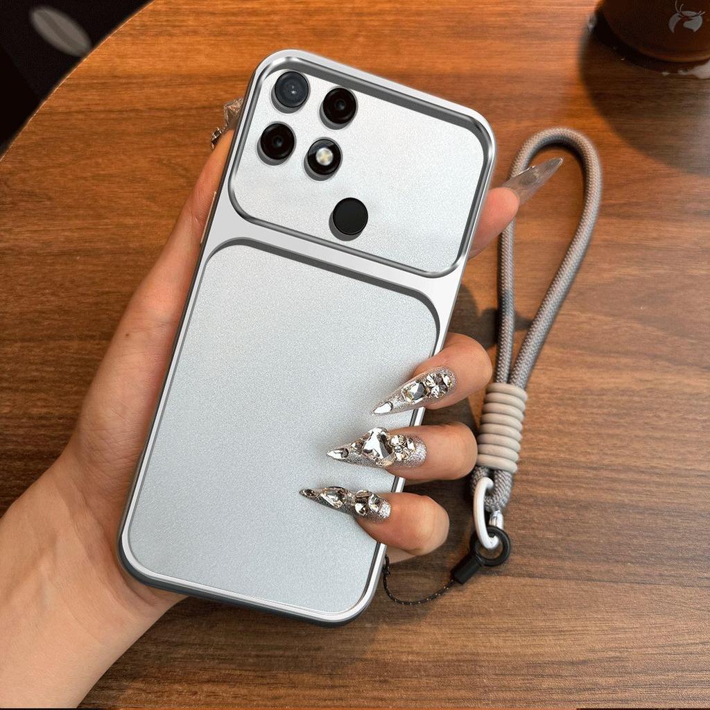 Luxury Big Window Phone Case with Lanyard for realme C25s Premium Textured Casing