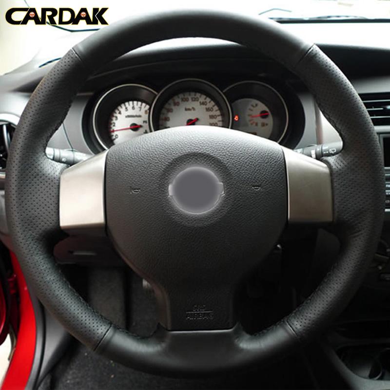 CARDAK Black Artificial Leather Car Steering