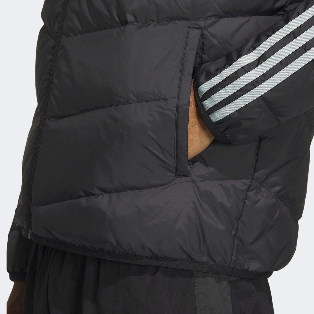Adidas Sport Performance Colorblock Long Sleeve Hooded Down Jacket Men Outerwear Black IK7601