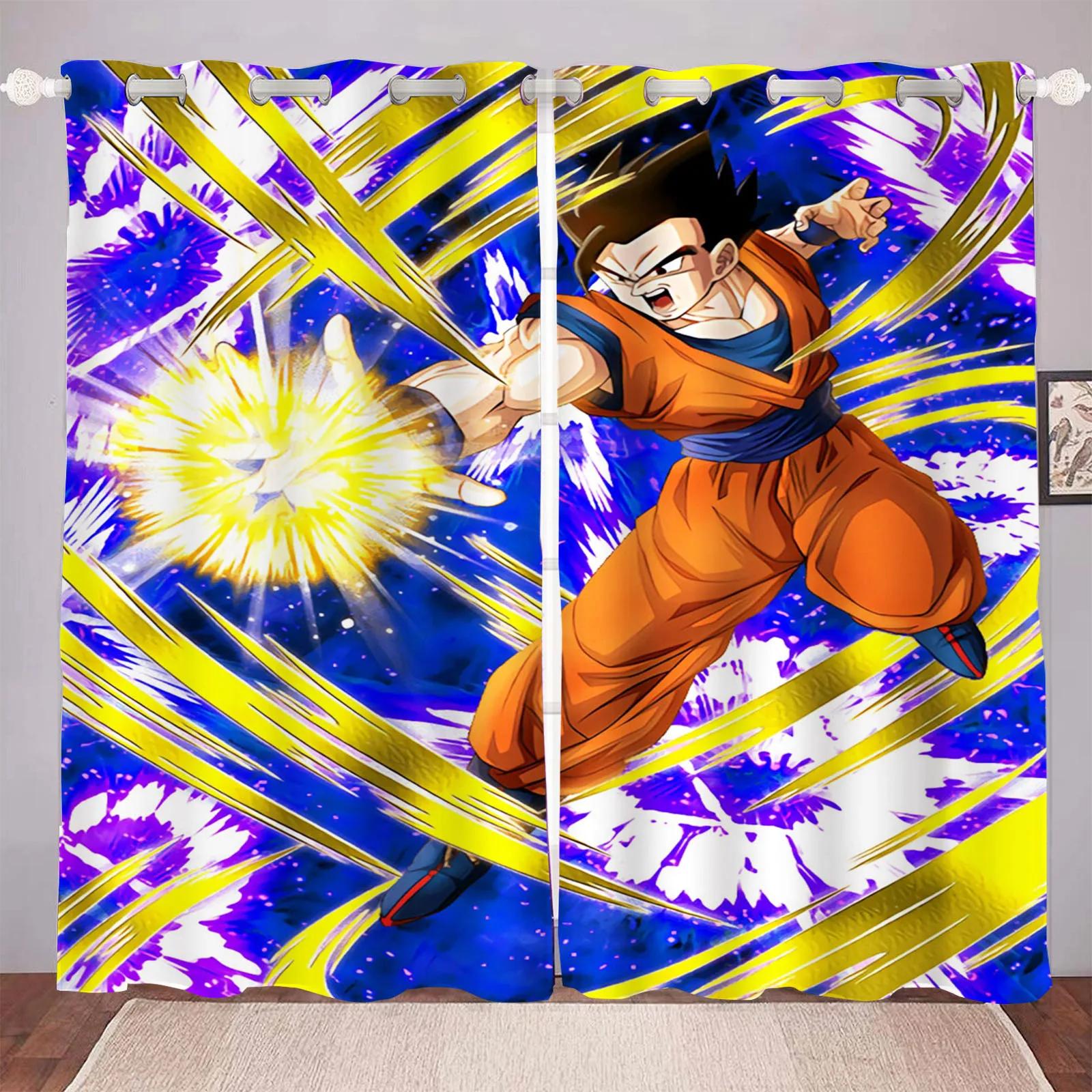 

Мультяшна штора Dragon Ball Принт Подарунки для хлопчика Спальня Поліестер Затінення Вікно вітальні Блекаут Перегородка Домашній декор 183x214cm&Grommet Top