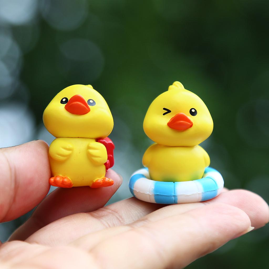 Pvc Mini Yellow Duck Collectible Toy For Kids Creative Diy Scene Decoration