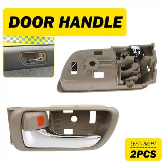

Door Interior Handle For 2002-2006 Toyota of Set 2 Chrome Camry Front/Rear