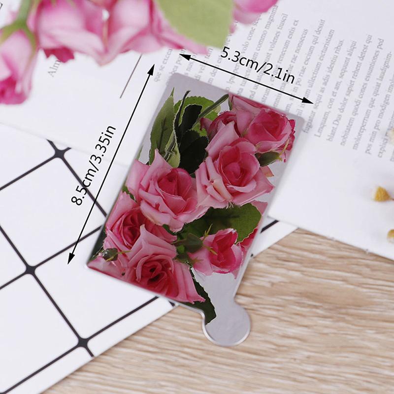 Portable Mini Stainless Steel Unbreakable Makeup Pocket Mirror Cosmetic Mirror Cute Makeup Hand Pocket Mirror