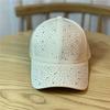 Cotton Full Rhinestone Baseball Hat Solid Color Sunscreen Hat Hotfix Rhinestones Baseball Cap  Girl