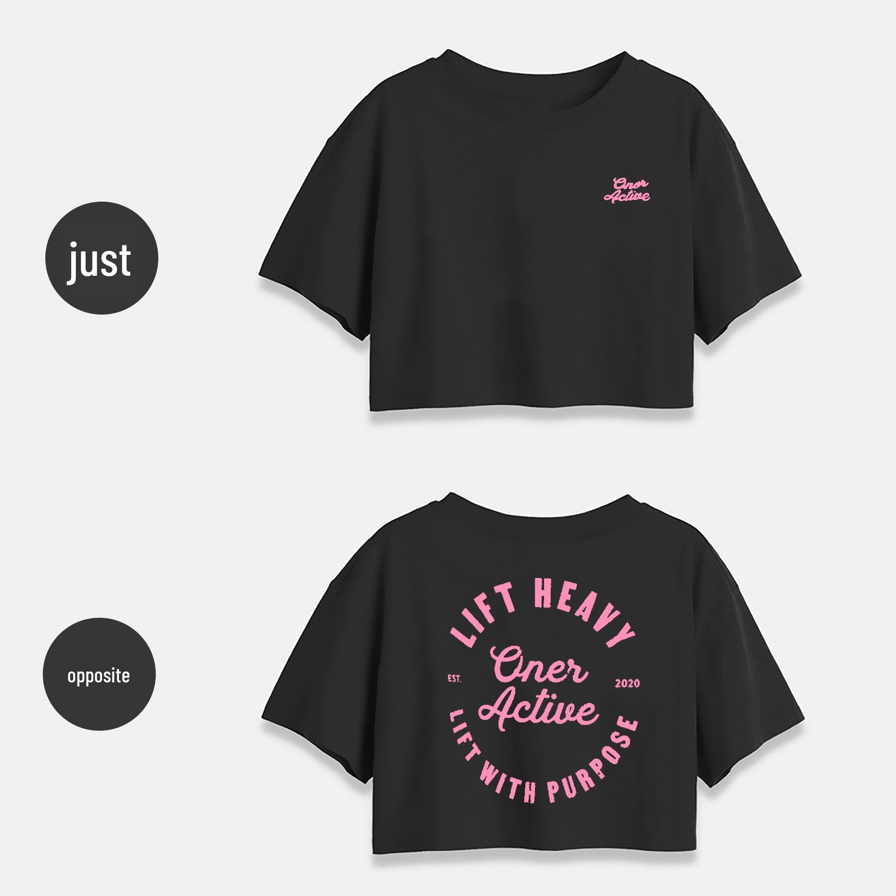 

Женский спортивный свободный кроп-топ с коротким рукавом - Чистый хлопок, Летняя футболка XL (recommended 65-72.5 kg)