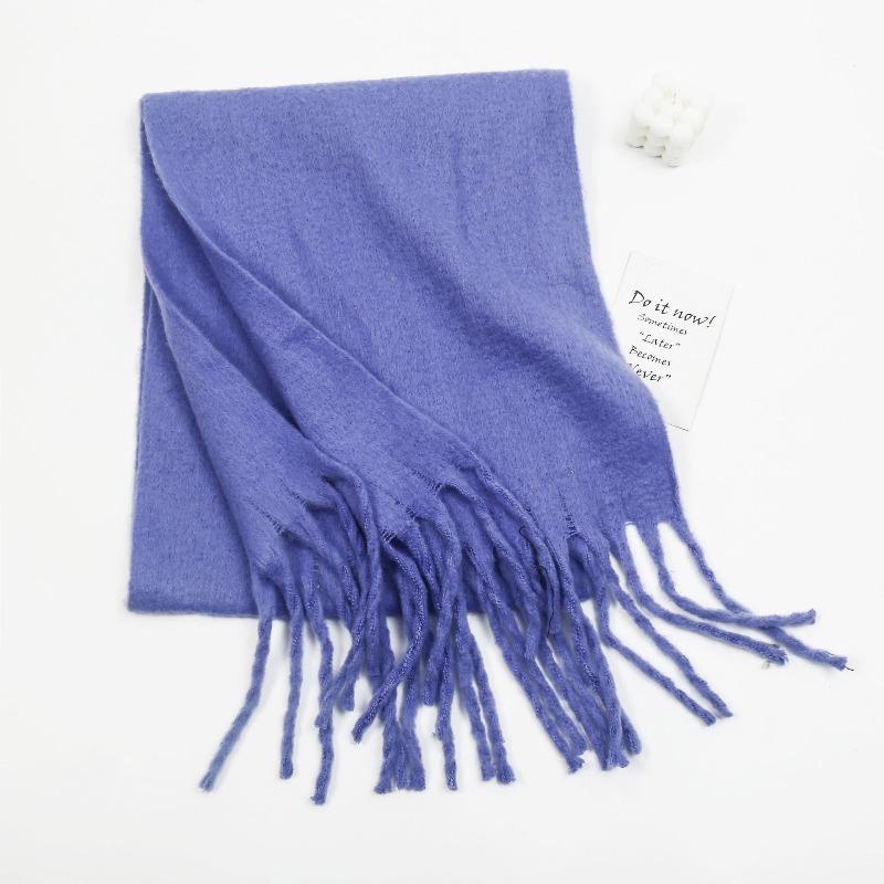 New Mohair Solid Color Versatile Scarf Girls Premium Thickened Couple Scarf Shawl