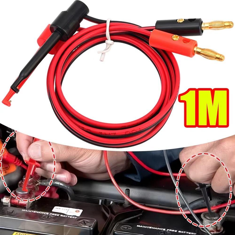 1Pcs Cable Gold Plated Multimeter Test Leads Wire Connector  Electric Hook Clip Test Tools