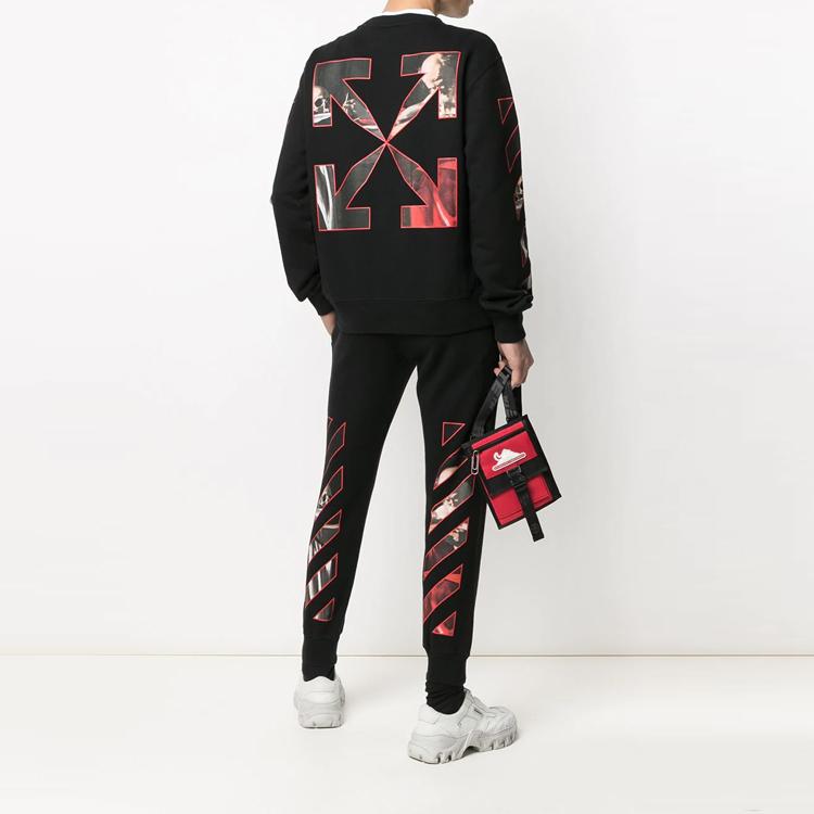 Off-White SS21 Sweatshirts Unisex Black Crew Neck Moderate Regular OMBA025R21FLE0051025