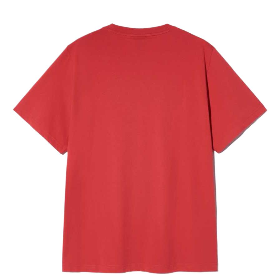 Men's FILA T-Shirts Unisex Red Crew Neck Moderate Straight Fit