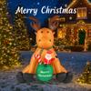 8.2FT Inflatable Toy Reindeer Candy Santa Claus Gift Bag LED Lit Xmas Yard Lawn Party Decoration Christmas Home Supplie Ornament