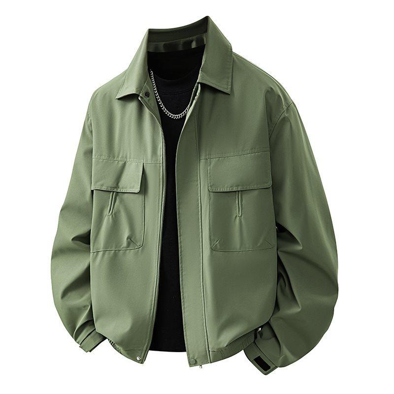 Men s Spring Autumn Jacket Outerwear Street Coat Casual Workwear Top Male Clothing XS