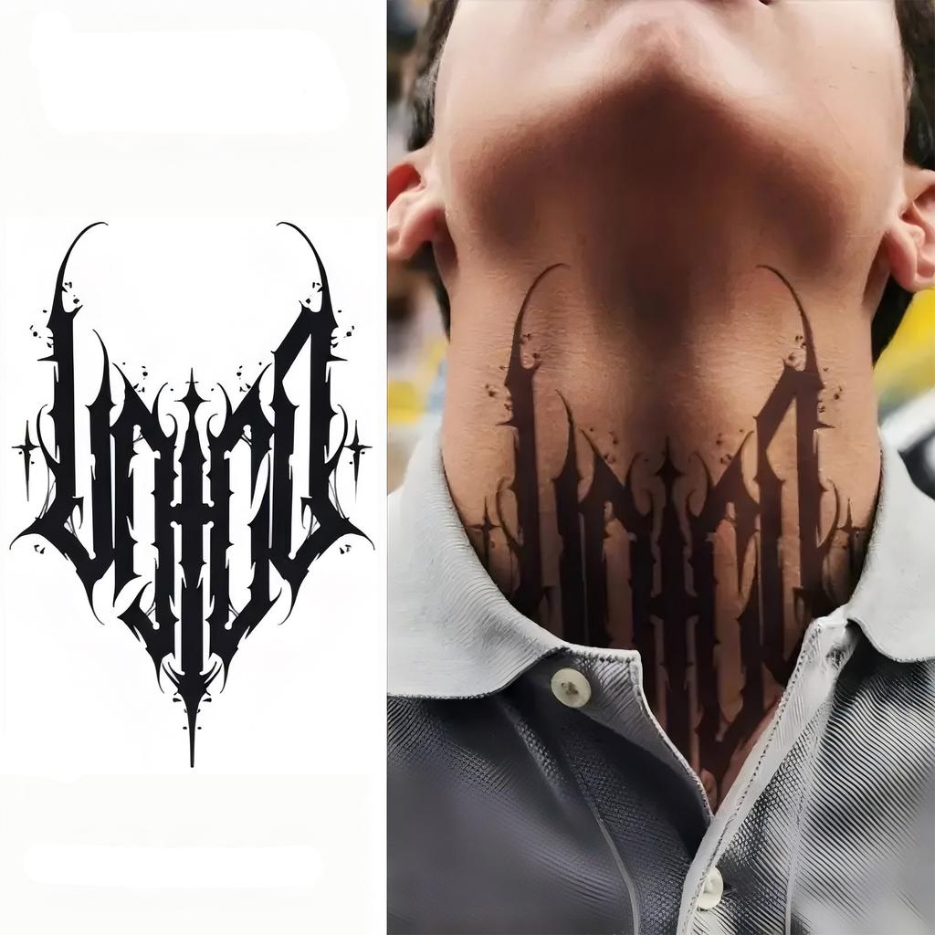 1 Sheet Halloween Cross Moth Wings Temporary Tattoos For Adult Hands Neck, Temp Fake Tattoo Sticker Long Lasting Realistic Tatoo