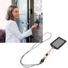 Retractable Silicone Beaded Lanyard with Transparent ID Holder PU Material Badge Holder with Lanyard Silicone Beaded