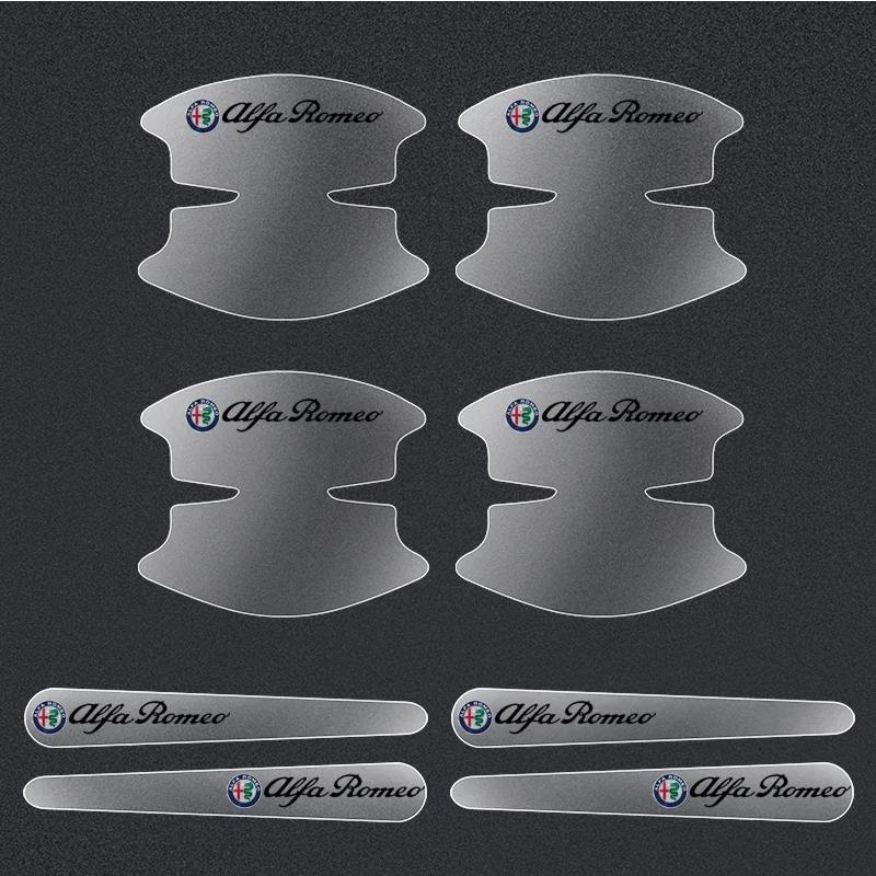 

For Alfa Romeo 8pcs Car Styling Transparent Door Handle Wrist Sticker Protective Film For Alfa Romeo 147 159 156 Giulietta Giuli