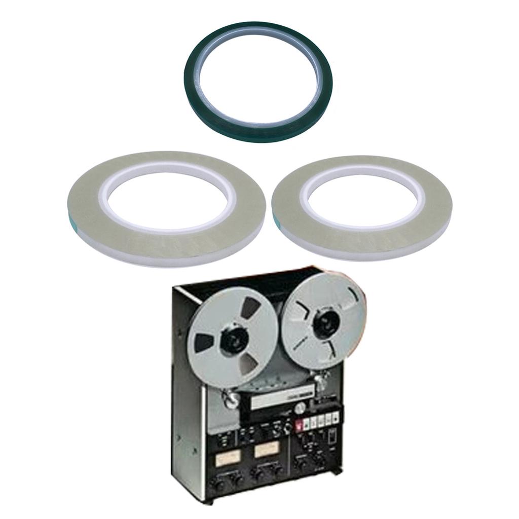 3PCS Open Reel Tapes Leader Tape 1 Green Color and 2 Transparent Set
