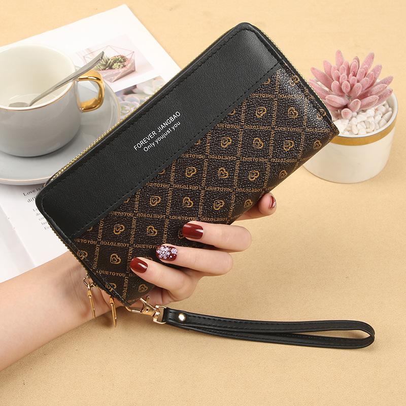 

Women s Double Pull Wallet Color Blocked Handheld Bag Card Bag Summer Versatile Fashion Zero Wallet Women s Mobile Phone Bag