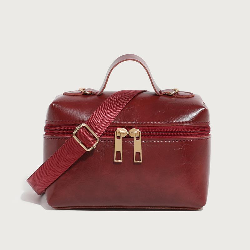 Women's Bag New Storage Portable Cosmetic Bag Fashionable Solid Color Simple Shoulder Bag