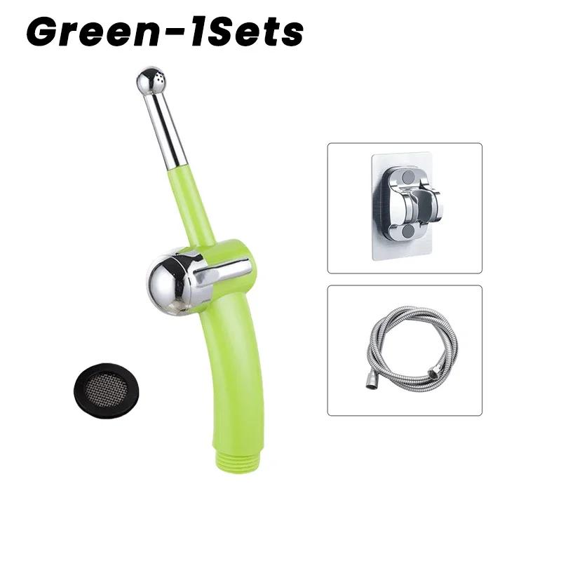 ABS Bidet Shower Spray Clean Body Woman Washer Spray Gun Head Toilet Anal Implement Shower Bathroom Accessories Green