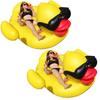 Boono Duck Float, Giant Adult Swimming Ring for Pool and Ocean Play, Double-Seater Water Fun (Set of 2 Giant Ducks)