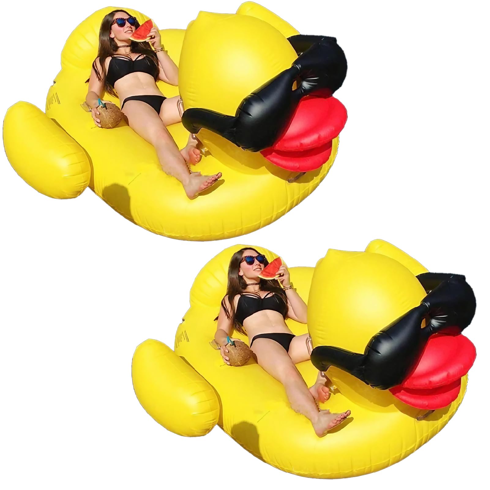 

Надувний каченя Boono, Гігантський дорослий надувний круг для басейну та океану, Двомісний для водних розваг (Набір із 2 гігантських качок)