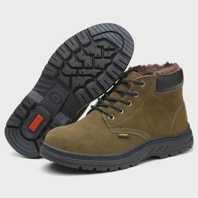 Men's Winter Non-Slip Safety Shoes: Anti-Smash, Anti-Puncture, Velvet-Lined, Wear-Resistant Work Footwear