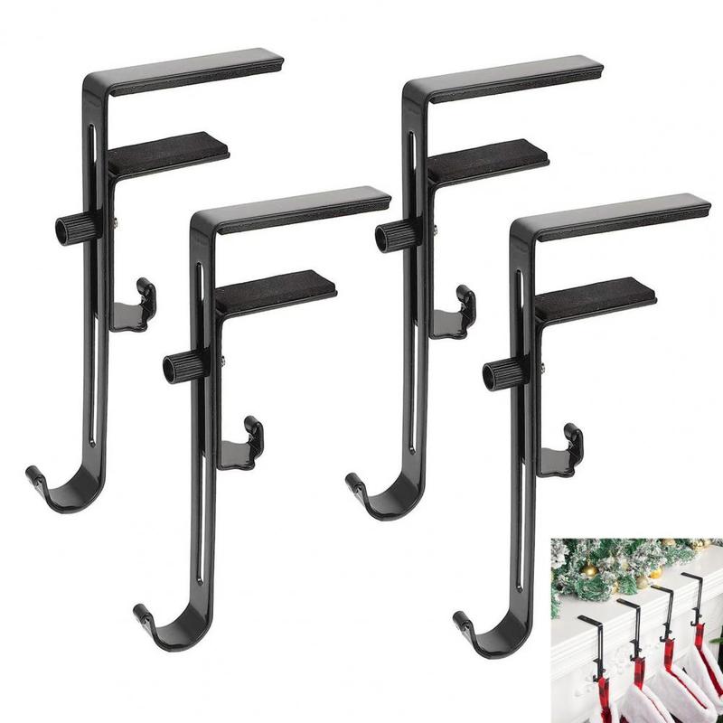 Christmas Stocking Holder for Mantle Metal Christmas Stocking Garland Hangers Set Adjustable Mantel for Fireplace for Stockings
